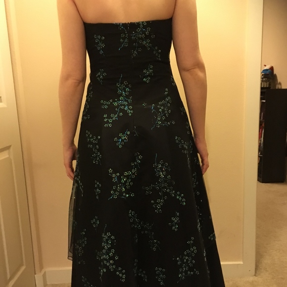 Jump Black Satin Strapless Prom/Evening Gown - Picture 3 of 7